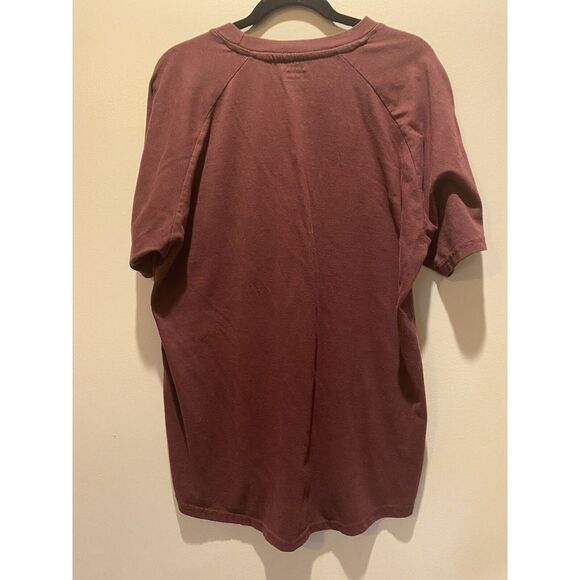 Ariat Men's Rebar Cotton Size Large, Thick & Soft T-Shirt, Maroon - Picture 3 of 7